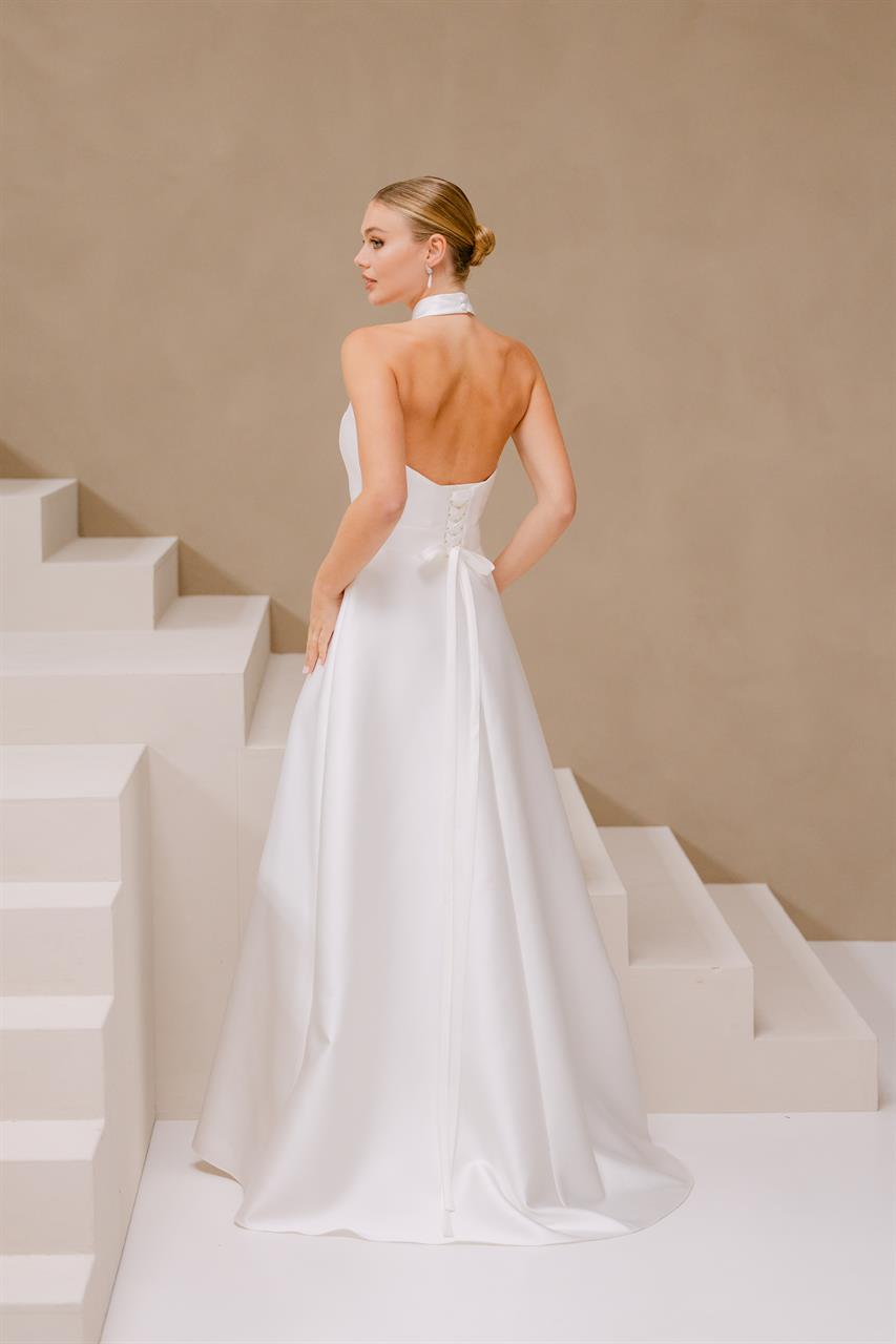 Old Money-Brautkleid mit Neckholder-Ausschnitt Old Money-Brautkleid mit Neckholder-Ausschnitt